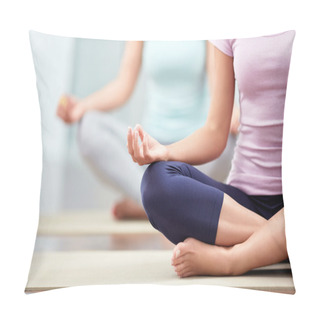 Personality  Woman In Lotus Position Pillow Covers