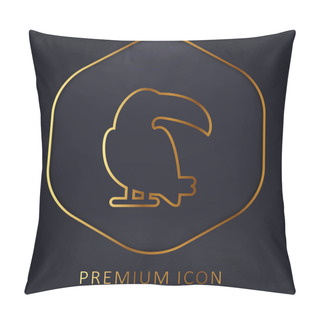 Personality  Big Toucan Golden Line Premium Logo Or Icon Pillow Covers