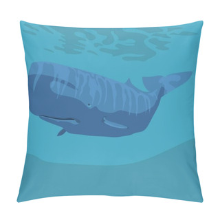 Personality  Marine Art - Sperm Whale Floating In The Ocean Pillow Covers
