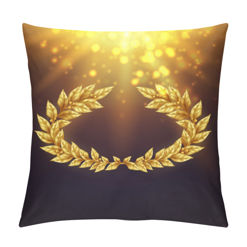 Personality  Shiny Background With Golden Laurel Wreath Pillow Covers