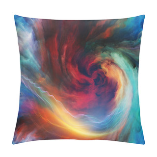 Personality  Vortex Twist And Swirl Series. Creative Arrangement Of Color And Movement On Canvas As A Concept Metaphor On Subject Of Art, Creativity And Imagination Pillow Covers