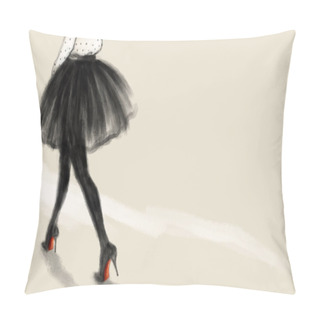 Personality  Beautiful Woman. Fashion Illustration. Digital Painting Pillow Covers