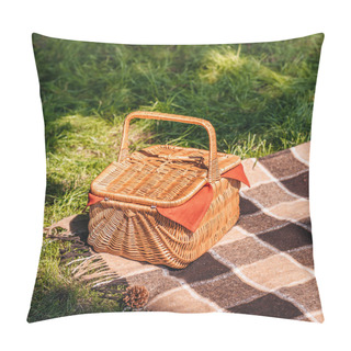 Personality  Picnic Basket On Grass  Pillow Covers