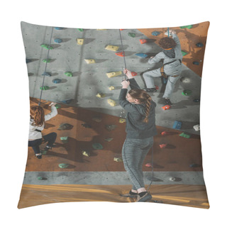 Personality  Two Little Kids Climbing Wall Pillow Covers