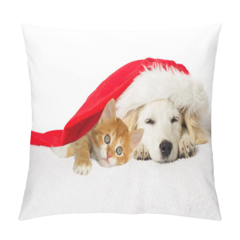 Personality  Christmas labrador puppy and kitten sleeping pillow covers