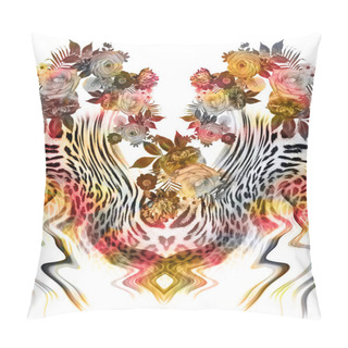 Personality  Flowers Leopard  Background Pillow Covers