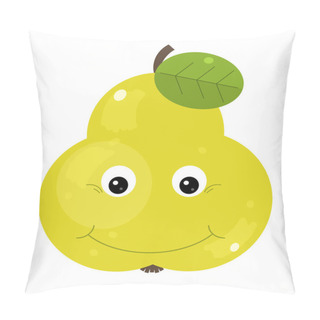Personality  Cartoon Fruit Pear On White Background Smiling - Illustration For Children Pillow Covers
