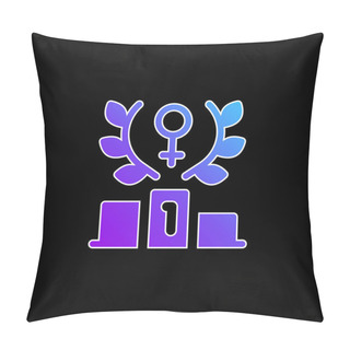Personality  Achievement Blue Gradient Vector Icon Pillow Covers