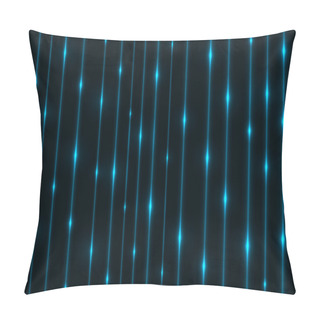 Personality  Abstract Cyan Energy Streams Horizontal Technology Background.  Pillow Covers