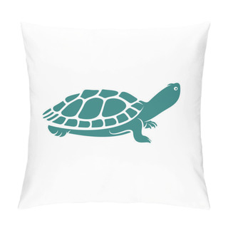 Personality  Turtle Design Vector Illustration, Creative Turtle Logo Design Concepts Template, Icon Symbol Pillow Covers