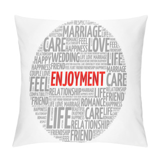 Personality  Enjoyment Circle Word Cloud Collage Concept Pillow Covers