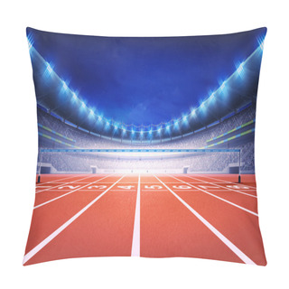 Personality  Athletics Stadium With Race Track Finish View Pillow Covers