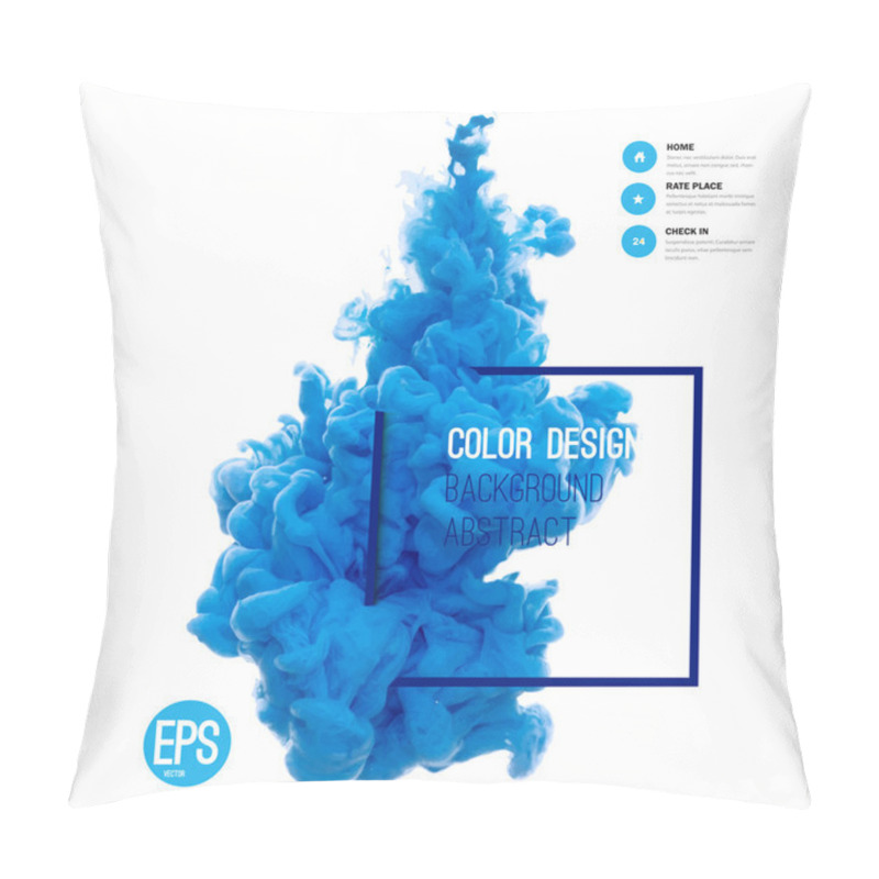 Personality  Blue Ink Cloud Swirling In Water Pillow Covers
