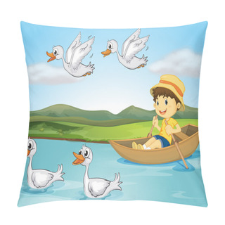 Personality  Ducks And A Kid Pillow Covers