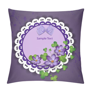 Personality  Vector Floral Frame, With Lace And Bow. Pillow Covers