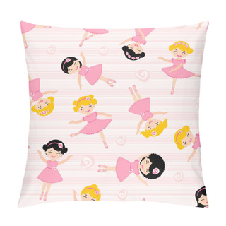 Personality  Cute Ballerinas Seamless Pattern Pillow Covers