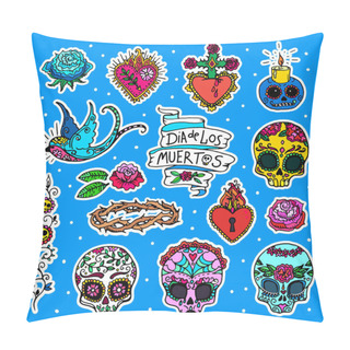 Personality Dia De Los Muertos Stickers Pillow Covers