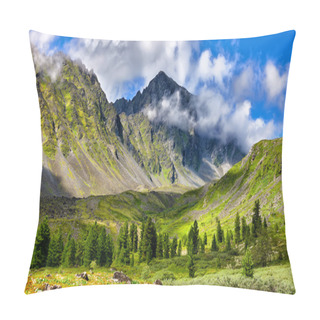 Personality  Mountain Landscape At Edge Of Forest Pillow Covers