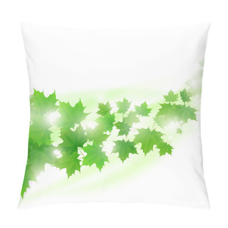 Personality Abstract Light Green Background With Flying Maple Leaves Pillow Covers