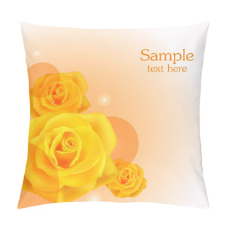 Personality  Yellow Roses Background. Vector Illustration.  Pillow Covers