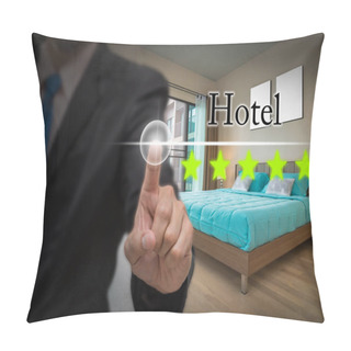 Personality  Businessman Pointing Five Star Button Pillow Covers