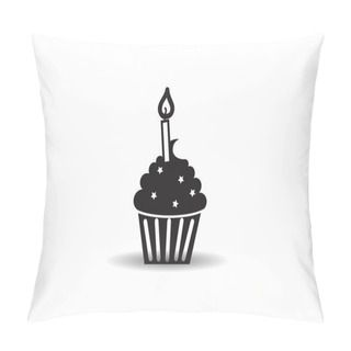 Personality  Cupcake Dessert With Candle Pillow Covers