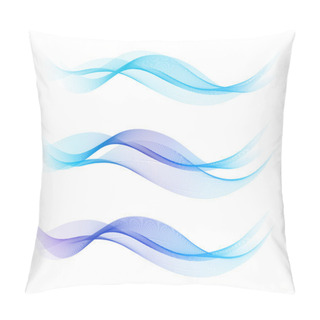 Personality  Blue Abstract Lines - Waves Pillow Covers