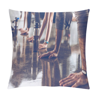 Personality  Sporty People Exercising In Gym   Pillow Covers