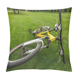 Personality  Sport Bicycle On Grass  Pillow Covers