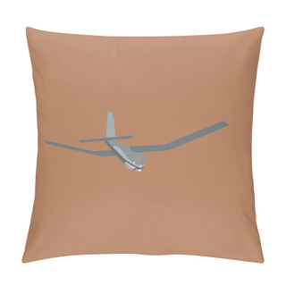 Personality  Illustration Of Military Aircraft With National Ukrainian Trident Symbol Isolated On Brown Pillow Covers