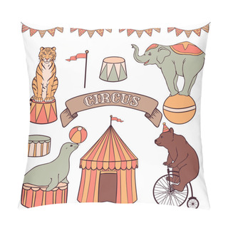 Personality  Cute Circus Animals Set Pillow Covers