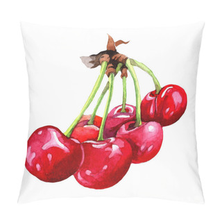 Personality  Watercolor Cherry Fruit Pillow Covers
