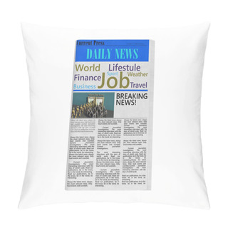 Personality  Newspaper In Stack 3d Render On White Pillow Covers