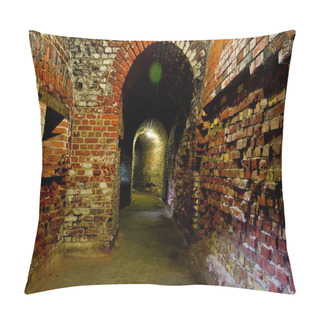 Personality  Arched Corridor Of The Old German Fortification Structure Of Red Pillow Covers