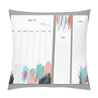 Personality  Weekly Planner Template. Organizer And Schedule Pillow Covers