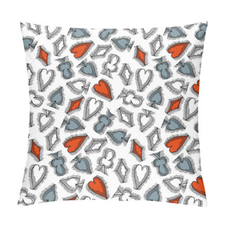 Personality  Seamless Pattern With Card Suits Pillow Covers