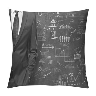 Personality  Man In The Suit And Business Strategy On The Wall Pillow Covers