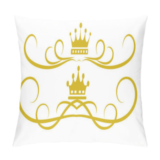 Personality  Vintage Royal Style Design Elements Gold Decorative Ornaments Vector Image Pillow Covers