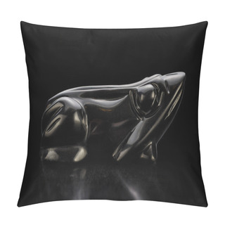 Personality  Black Agate Carved Frog Pillow Covers
