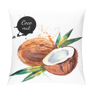 Personality  Hand Drawn Watercolor Painting Fruit Coconut Pillow Covers
