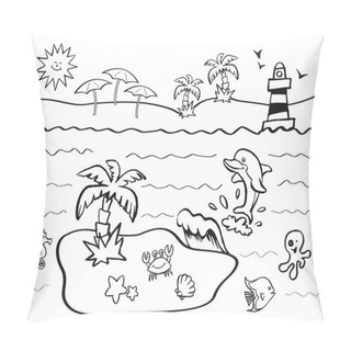 Personality  Kids Plain Illustration To Be Colored Pillow Covers