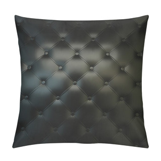 Personality  Sepia Luxury Buttoned Black Leather Pillow Covers