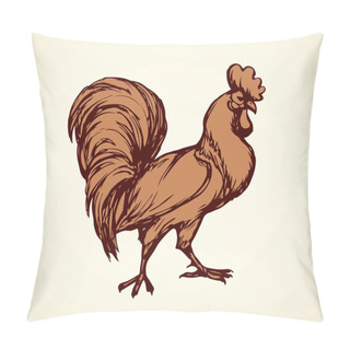 Personality  Cock. Vector Drawing Pillow Covers