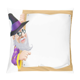 Personality  Wizard Pointing At Sign Pillow Covers