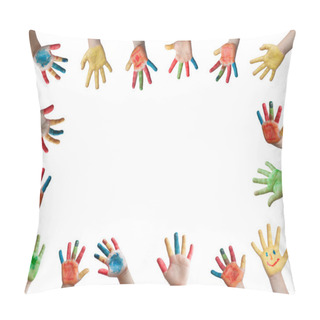 Personality  Children Painted Hands Pillow Covers