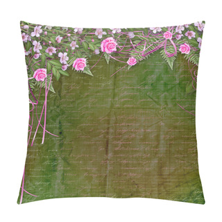 Personality  Writing Abstract Background With Floral Beautiful Bouquet Pillow Covers