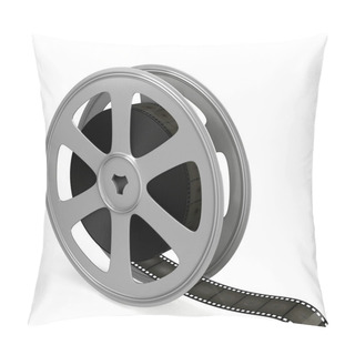 Personality  Film Reel Over White Background. Pillow Covers