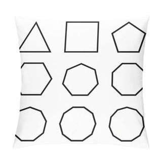 Personality  Symbol Triangle, Rectangle, Pentagon, Hexagon, Hexagon, Octagon. Hexagon Icon Polygon Shapes.  Pillow Covers