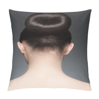 Personality  Brunette With Elegant Hairstyle Pillow Covers