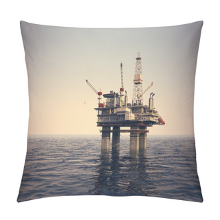 Personality  Oil Platform On Sea. Pillow Covers